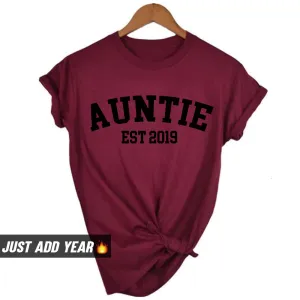Personalised Auntie Established Varsity T-Shirt (MRK X) nursing bras sale