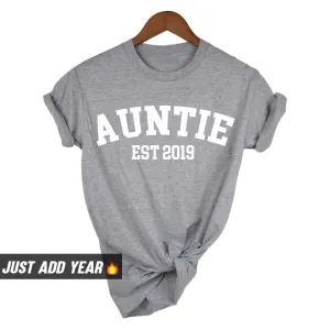 Personalised Auntie Established Varsity T-Shirt (MRK X) nursing bras sale