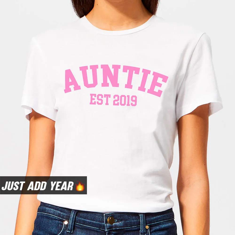 Personalised Auntie Established Varsity T-Shirt (MRK X)