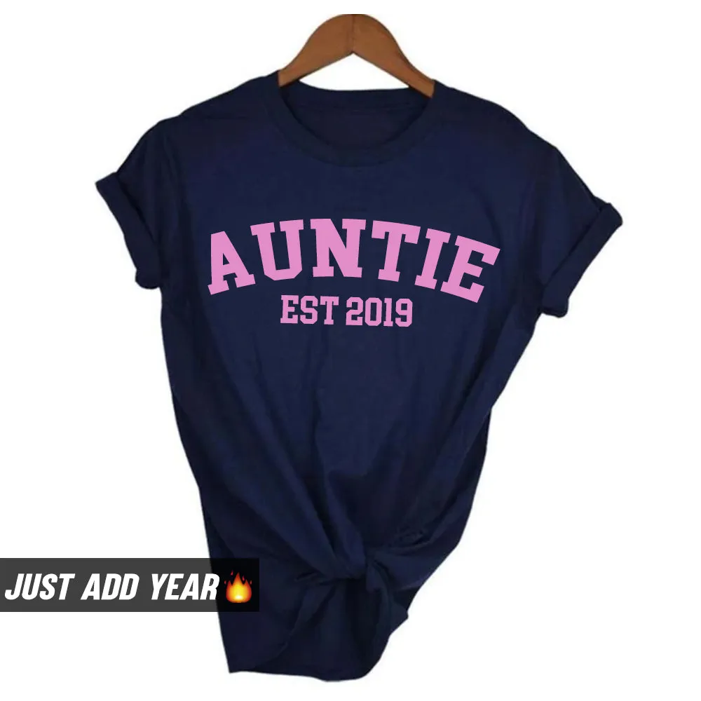 Personalised Auntie Established Varsity T-Shirt (MRK X)