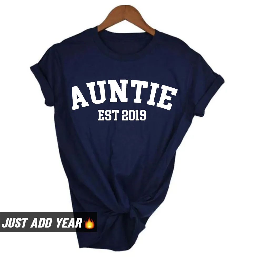 Personalised Auntie Established Varsity T-Shirt (MRK X)