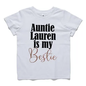 Personalised Auntie is My Bestie Tee (MRK X) girls pajamas promo