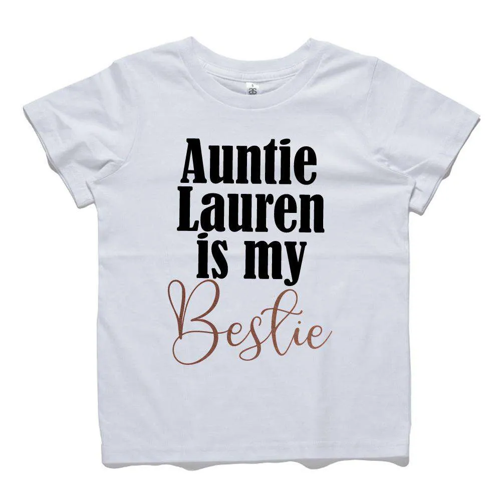 Personalised Auntie is My Bestie Tee (MRK X) girls pajamas promo