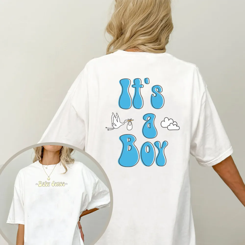 Personalised Baby Announcement Turn Around White Oversized T-Shirt maternity dresses promo
