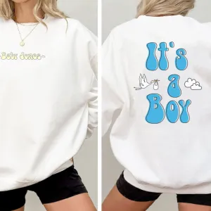 Personalised Baby Announcement Turn Around White Sweatshirt postpartum clothes sale