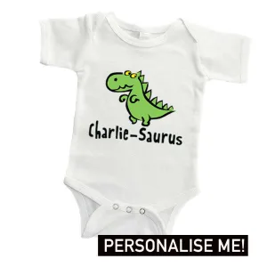 Personalised Baby-Saurus Bodysuit (MRK X) mens dad clothes online