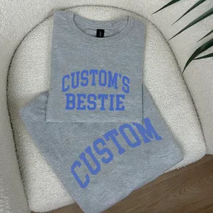 Personalised Bestie College Matching Grey T-Shirts Grandparent Clothing - grandpa clothes outlet