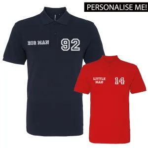 Personalised Big Man Little Man Polo Shirts (MRK X) mens dad clothes online
