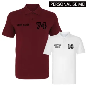 Personalised Big Man Little Man Polo Shirts (MRK X) mens dad clothes online