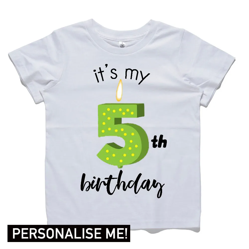Personalised Birthday Candle Tees (MRK X) boys clothes cheap sale