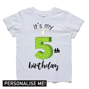 Personalised Birthday Candle Tees (MRK X) boys clothes cheap sale