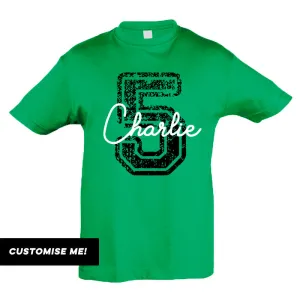 Personalised Birthday Overlay T-Shirt (MRK X) boys clothes cheap sale