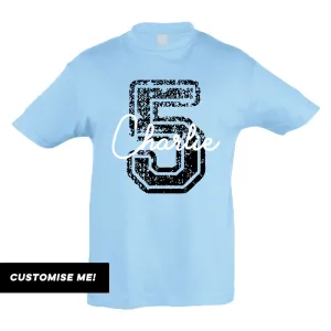 Personalised Birthday Overlay T-Shirt (MRK X) boys clothes cheap sale