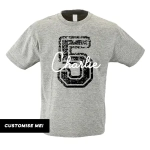 Personalised Birthday Overlay T-Shirt (MRK X) boys clothes cheap sale