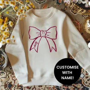 Personalised Bow Kids Sweatshirt girls skirts clearance