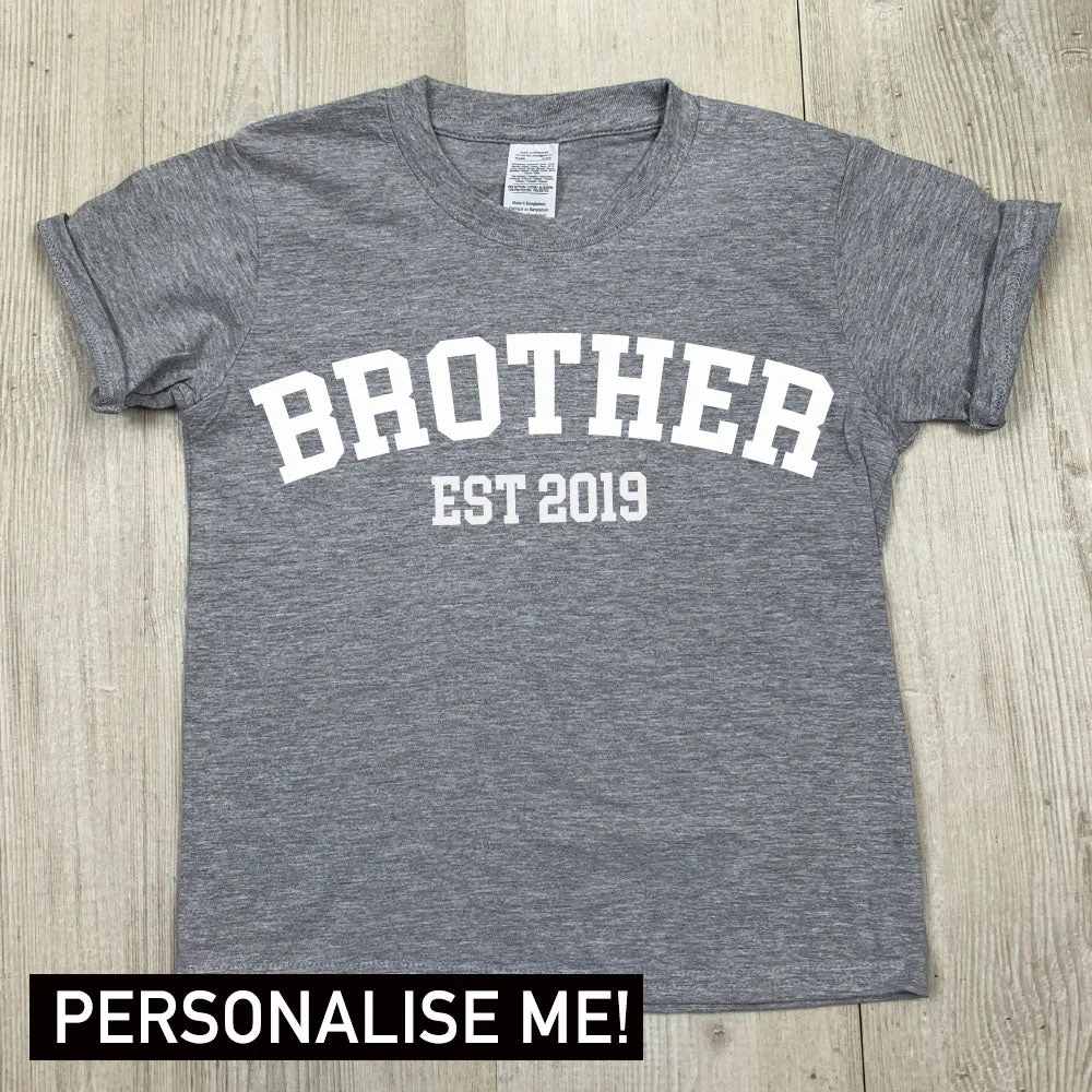 Personalised Brother Established College Tee (MRK X) boys apparel promo code