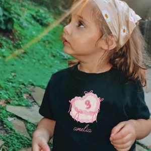 Personalised Coquette Birthday Cake Kids T-shirt girls pajamas promo