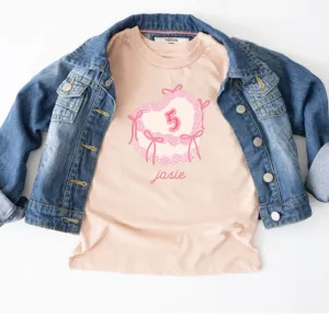 Personalised Coquette Birthday Cake Kids T-shirt girls pajamas promo