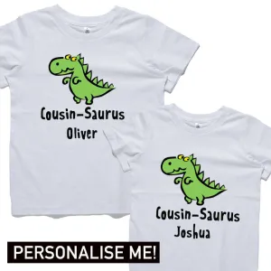 Personalised Cousin Saurus Matching Tees (MRK X) mens dad clothes online