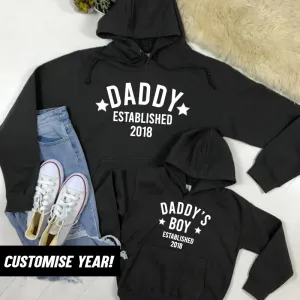 Personalised Daddy & Boy Star Established Matching Hoodies (MRK X) daddy outfits clearance