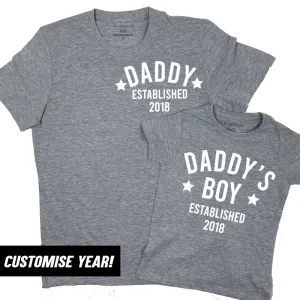 Personalised Daddy & Boy Star Established Matching T-Shirts (MRK X) daddy outfits clearance