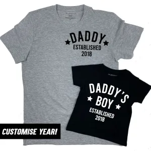 Personalised Daddy & Boy Star Established Matching T-Shirts (MRK X) mens dad clothes online