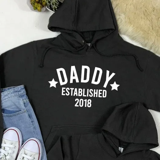 Personalised Daddy & Girl Star Established Matching Hoodies (MRK X)
