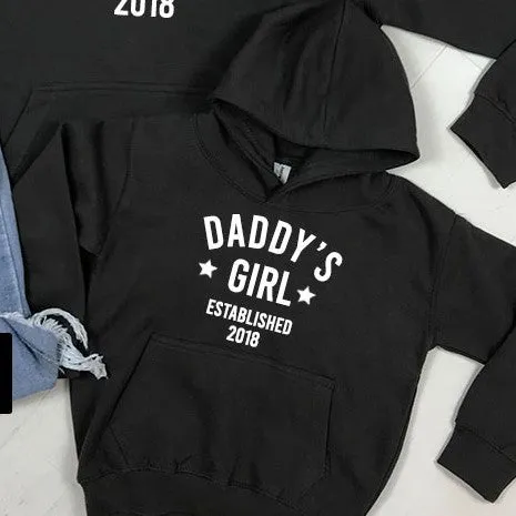Personalised Daddy & Girl Star Established Matching Hoodies (MRK X)