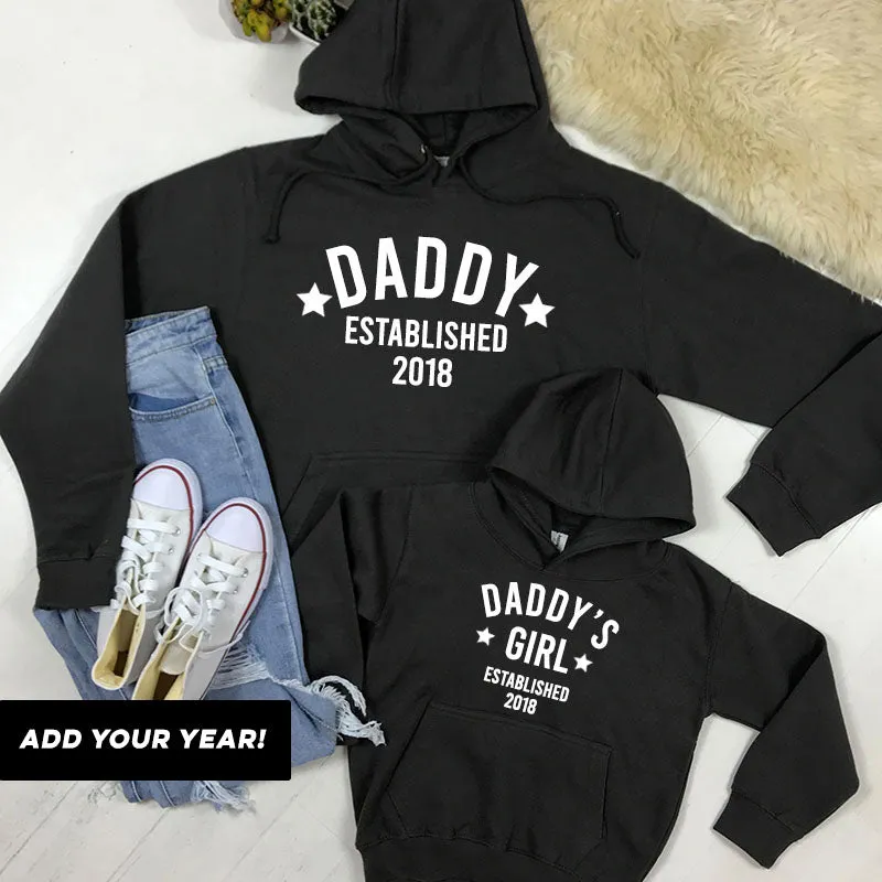 Personalised Daddy & Girl Star Established Matching Hoodies (MRK X) daddy outfits clearance
