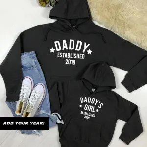 Personalised Daddy & Girl Star Established Matching Hoodies (MRK X) daddy outfits clearance