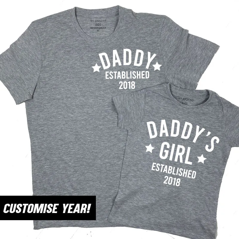 Personalised Daddy & Girl Star Established Matching T-Shirts (MRK X) daddy outfits clearance