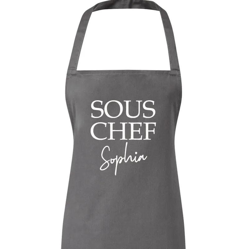 Personalised Daddy & Sous Chef Matching Aprons (MRK X)