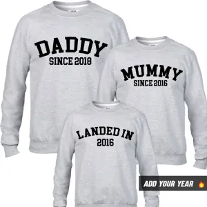 Personalised Daddy/Mummy/Landed Since Sweatshirts (MRK X) Grandparent Clothing - senior fashion cheap
