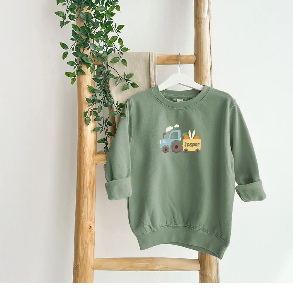 Personalised Easter Tractor Kids Sweatshirt