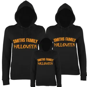 Personalised Family Matching Halloween Hoodies - Black (MRK X) mens dad clothes online