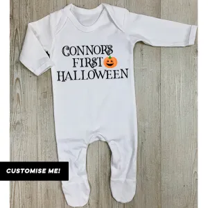 Personalised First Halloween White Rompersuit (MRK X) mens dad clothes online