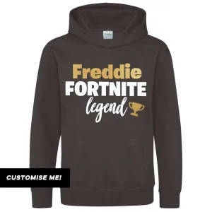 Personalised Gaming Legend Kids Hoodie (MRK X) boys fashion clearance