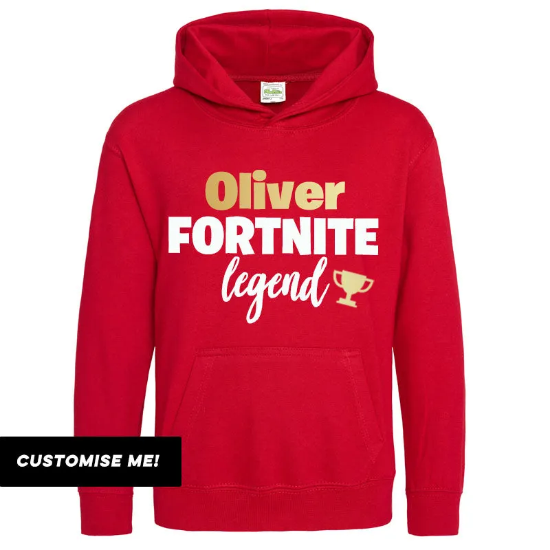 Personalised Gaming Legend Kids Hoodie (MRK X)
