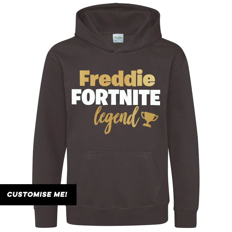 Personalised Gaming Legend Kids Hoodie (MRK X)