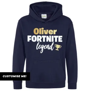 Personalised Gaming Legend Kids Hoodie (MRK X) girls pajamas promo