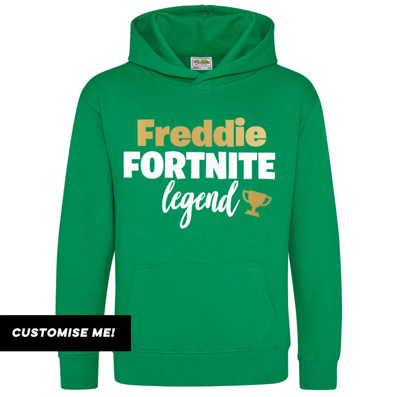 Personalised Gaming Legend Kids Hoodie (MRK X)