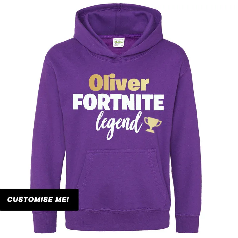 Personalised Gaming Legend Kids Hoodie (MRK X)