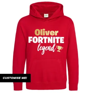 Personalised Gaming Legend Kids Hoodie (MRK X) boys fashion clearance