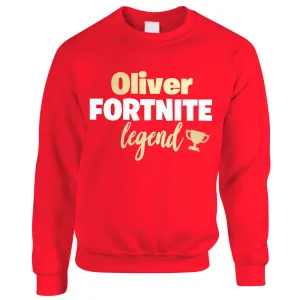 Personalised Gaming Legend Kids Sweatshirt (MRK X) girls pajamas promo