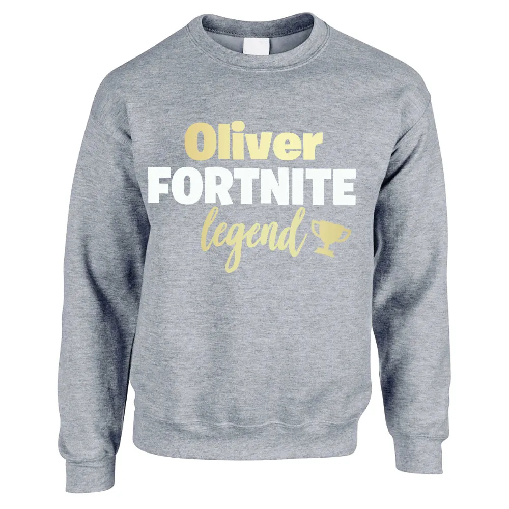 Personalised Gaming Legend Kids Sweatshirt (MRK X) boys apparel promo code