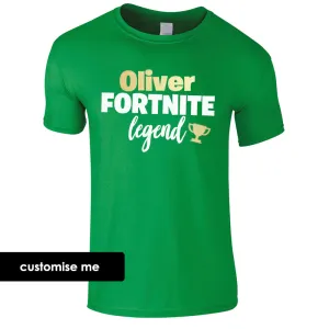 Personalised Gaming Legend Kids T-Shirt (MRK X) boys apparel promo code