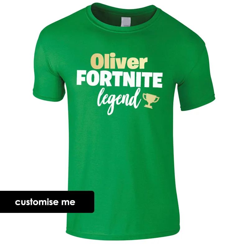 Personalised Gaming Legend Kids T-Shirt (MRK X)