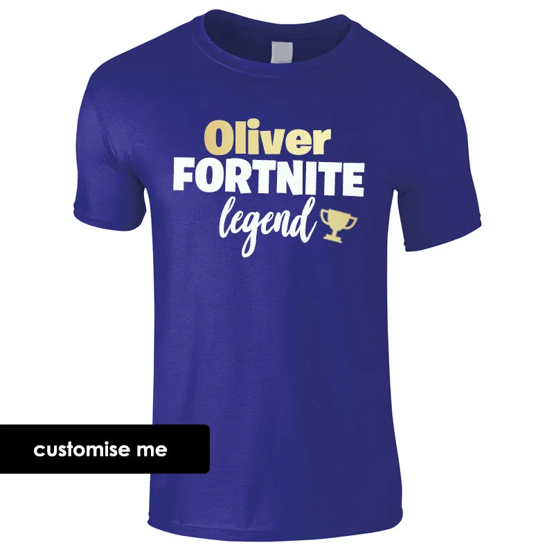 Personalised Gaming Legend Kids T-Shirt (MRK X)