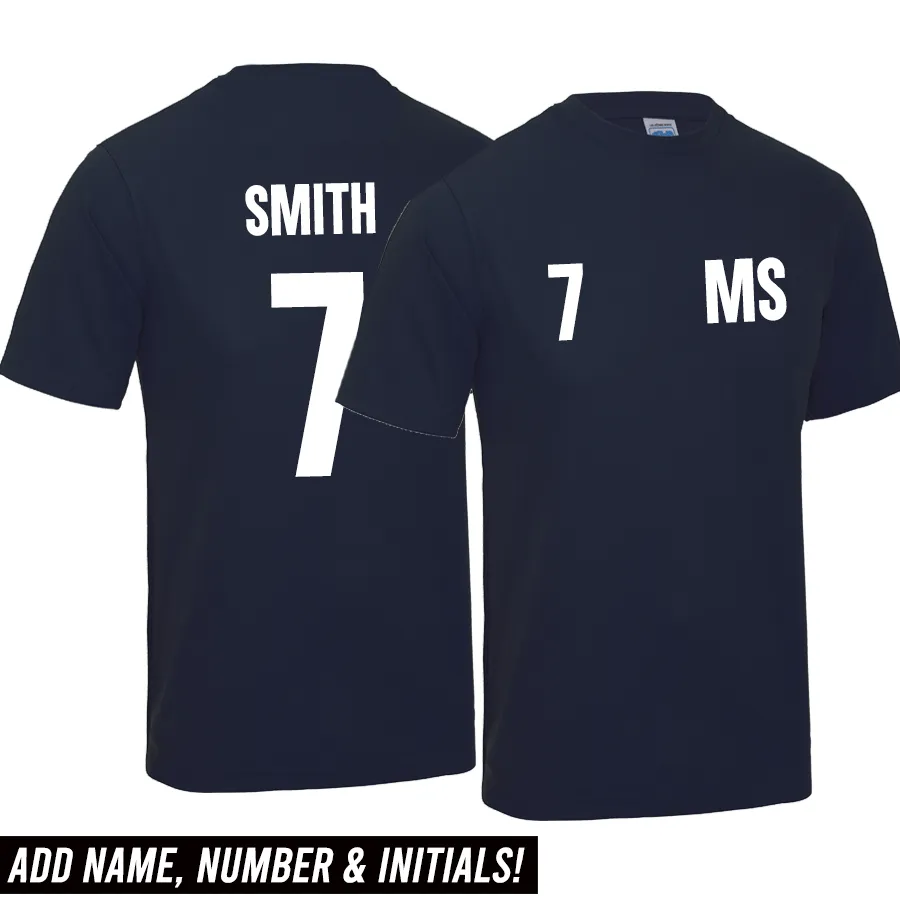 Personalised Glory Initial & Number Back Poly Tee  (MRK X) discount boys clothing