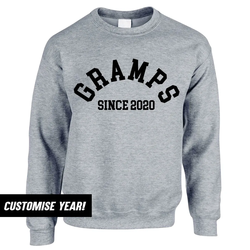 Personalised Gramps Since Sweatshirt (MRK X) Grandparent Clothing - senior fashion cheap